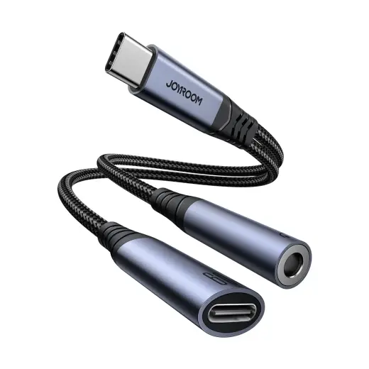 Joyroom SY-C02 2in1 DAC adapter USB-C to USB-C | 3.5 mm mini jack - black Foto 7