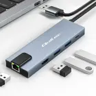 Qoltec Hub adapter USB-C 5in1 | USB-C PD 100W | 2x USB | HDMI 4K | RJ45 Фото num