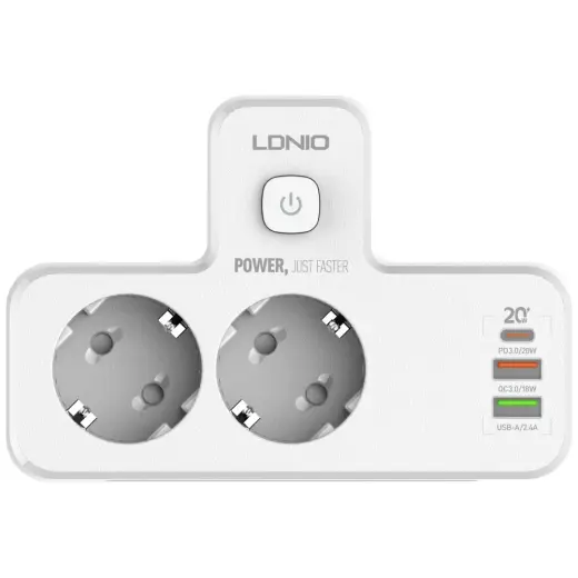Listwa zasilająca Beline                  z podświetleniem LED 2xUSB-A|USB-C|2xAC biały Photo