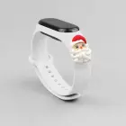 Strap Xmas for Xiaomi Mi Band 3 / 4 Christmas Silicone Bracelet Strap with Santa Claus - White Foto 2