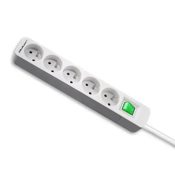 Qoltec Power strip | 5 sockets | 1.8m | White-grey Foto 11