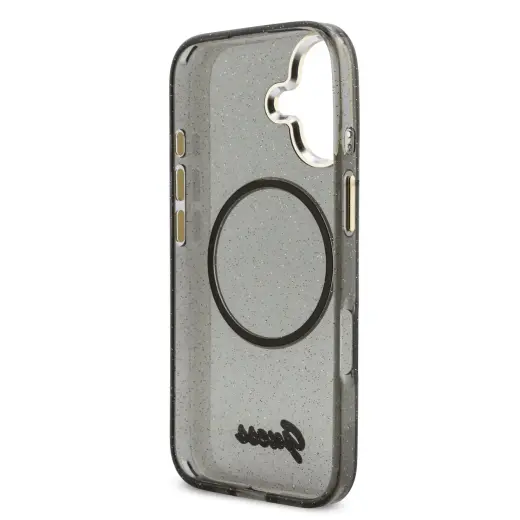 Guess IML Glitter Script Strap MagSafe Case for iPhone 17 Black Foto 4