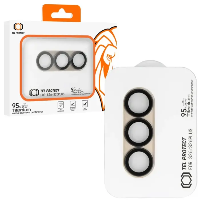 Tel Protect kameras aizsargstikls telefonam Samsung Galaxy S26 (S942) | Galaxy S26+ (S947) zelta krāsā