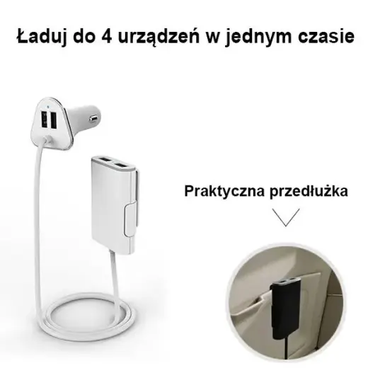 Зарядка для автомобиля Awei C-400 | 36W | USB-A | с кабелем USB-A в комплекте | белая Фото num