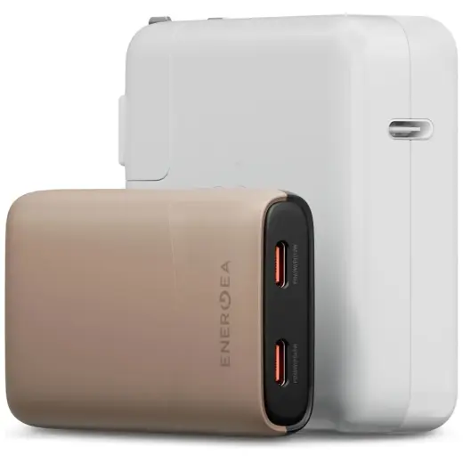 Wall charger Energea TravelWorld Edge 65W 2xUSB-C PD|PPS|QC3.0 (US|UK|EU) gold Foto 2