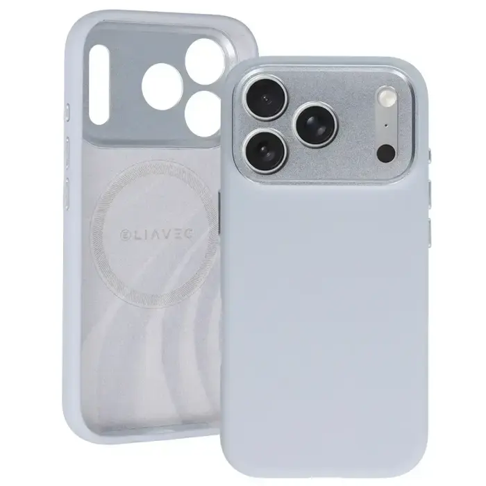 Liavec Silk Shield Case with Metal Camera Frame for Iphone 18 Pro/17 Pro gray