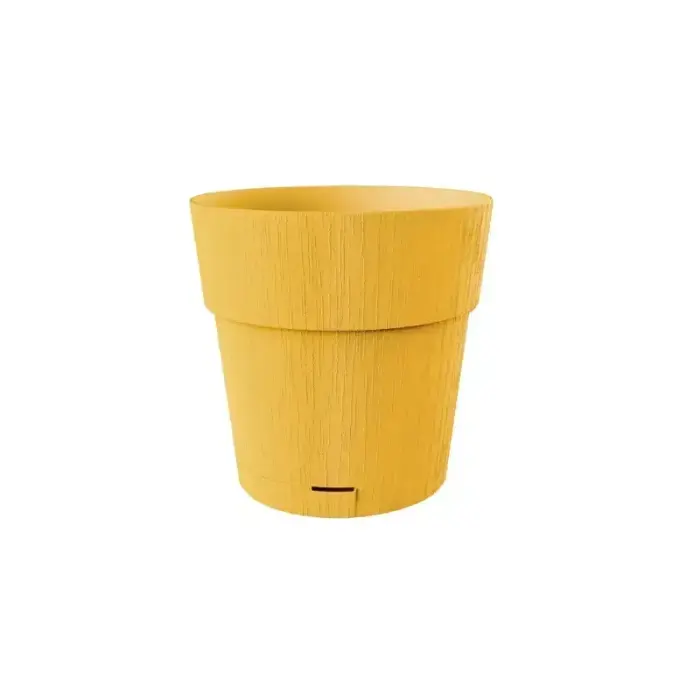 Flower pot with tray Ethica Ø15x15cm mustard yellow