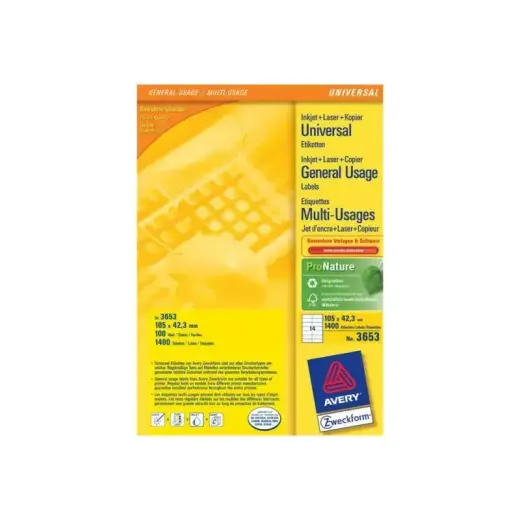 Avery Zweckform, Labels Avery 105 x 42,3mm, A4 (3653) Photo