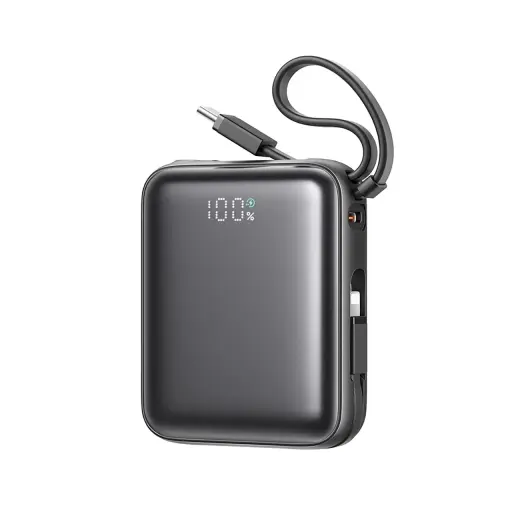 Joyroom Mini Power Bank JR-PBF27 22.5W with dual cable 10000mAh (black) Photo