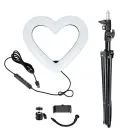 LED Ring Stream RGB lamp 10" with holder for mobile HEART + tripod JM26-10 black Foto 9