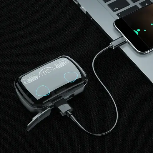 Goodbuy M10 bezvadu austiņas, melnas (LED displejs) Foto 2