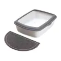 Cat litter tray mat : Trixie Cat litter tray mat, semi:circular, PVC, 59 × 35 cm, anthracite Photo