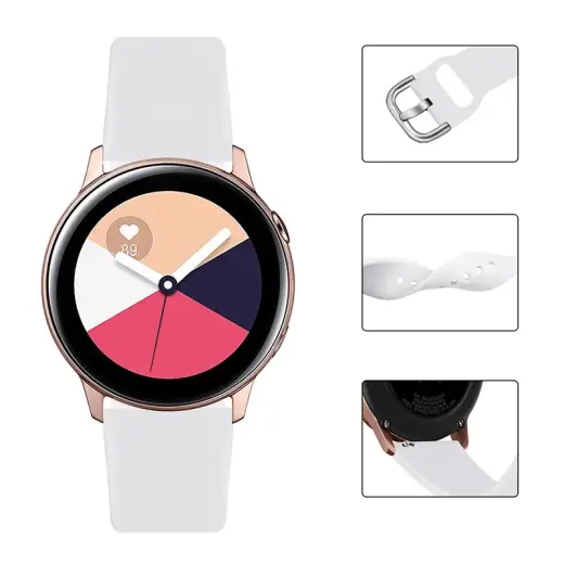Silicone Strap TYS band for Samsung Galaxy Watch 40 | 41 | 42 | 43 | 44 mm - red Foto 2