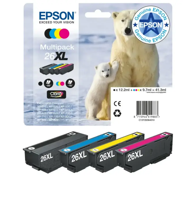 Epson Polar bear 26XL Claria Premium Multipack 4-colours Ink