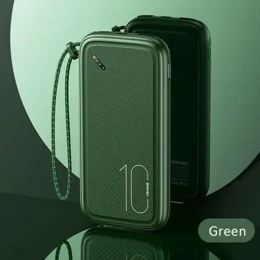 USAMS PB56 10KCD15003 (US-CD150) external battery (powerbank) | 10000 mAh | USB-A, USB-C, Micro USB | dark green Photo