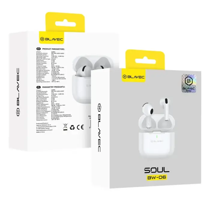 Blavec Bluetooth TWS Earphones BW-06 Soul (BW06S-W) white Foto 13