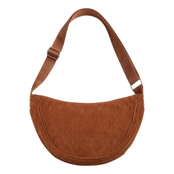 Universal corduroy Moon Bag Brown