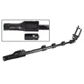 Selfie Stick - PROFESSIONAL - with Detachable Bluetooth Remote Control in handle - Type 5 BLACK Foto 1