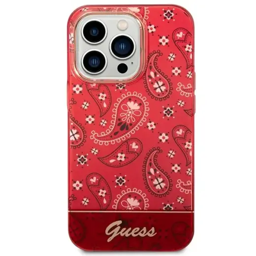 Guess GUHCP14LHGBNHR iPhone 14 Pro 6,1"  czerwony|red hardcase Bandana Paisley Photo
