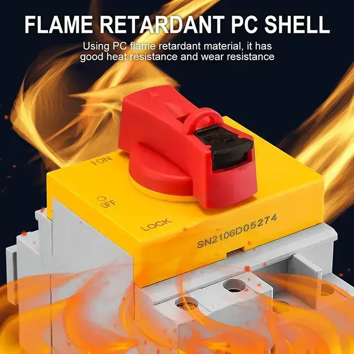 Qoltec DC isolator with locking function | Main switch | 1200V | 32A | 8kV | 4P Foto 5