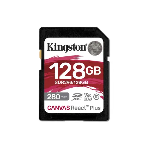 Kingston SD Card 128GB React Plus 280|100MB|s U3 V60