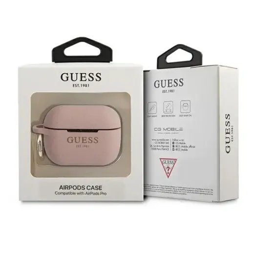 Guess GUAPSGGEP AirPods Pro cover różowy|pink Silicone Glitter Foto 3