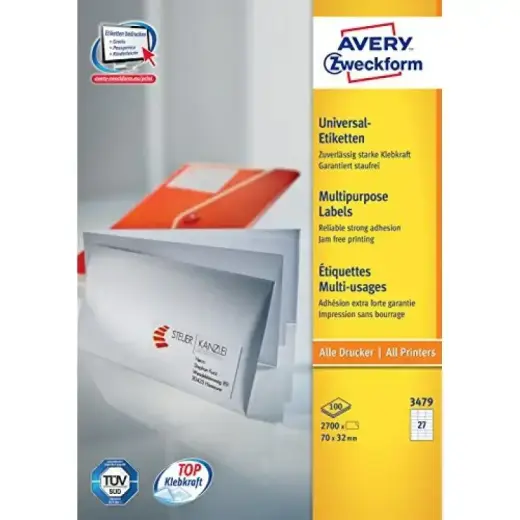 Avery Zweckform, Labels Avery 70 x 32mm, A4 (3479) Foto 2
