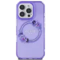 Guess GUHMP16LHFWFCU iPhone 16 Pro 6.3" purpurowy|purple hardcase IML Flowers Wreath MagSafe Фото num