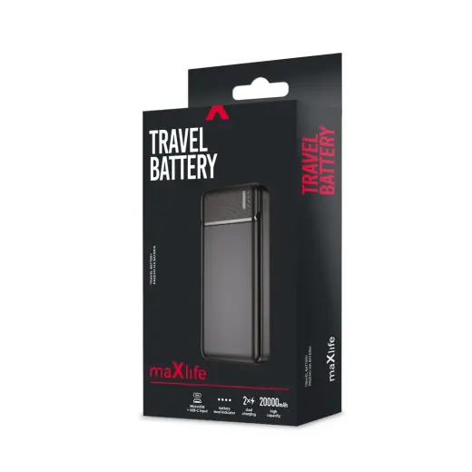 Maxlife MXPB-01 Внешний аккумулятор (powerbank) 20000 mAh 2 x USB черный Фото num