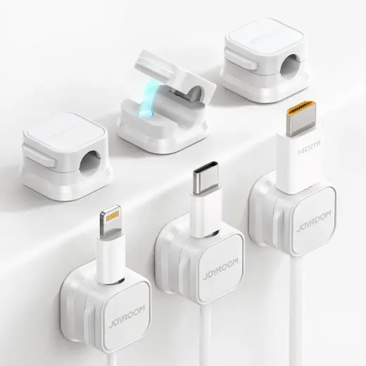 Joyroom JR-ZS368 magnetic cable organizer - white (6 pcs.) Фото num