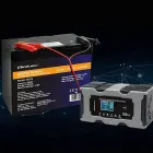 Qoltec Intelligent microprocessor charger 12V 10A | Rectifier with repair function for AGM GEL LiFePO4 battery | LCD Photo