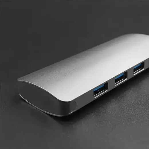 Qoltec Hub Adapter USB-C 3.1 5in1 | 4x USB 3.0 | DC Фото num