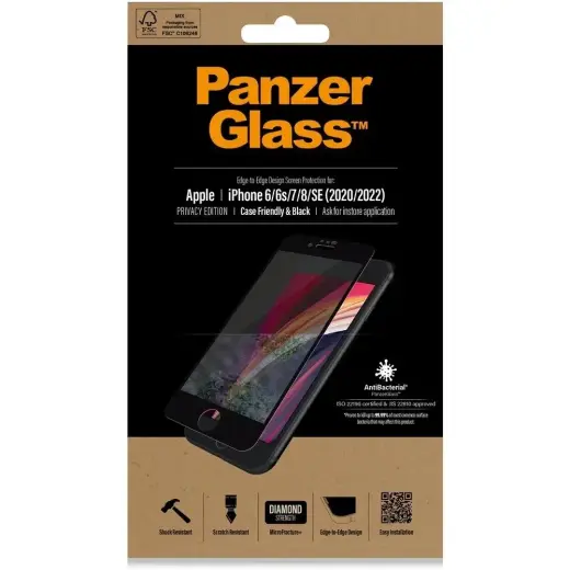 PanzerGlass Privacy Tempered Glass CF for Apple iPhone 6|7|8|SE 2020|2022 Black Foto 2