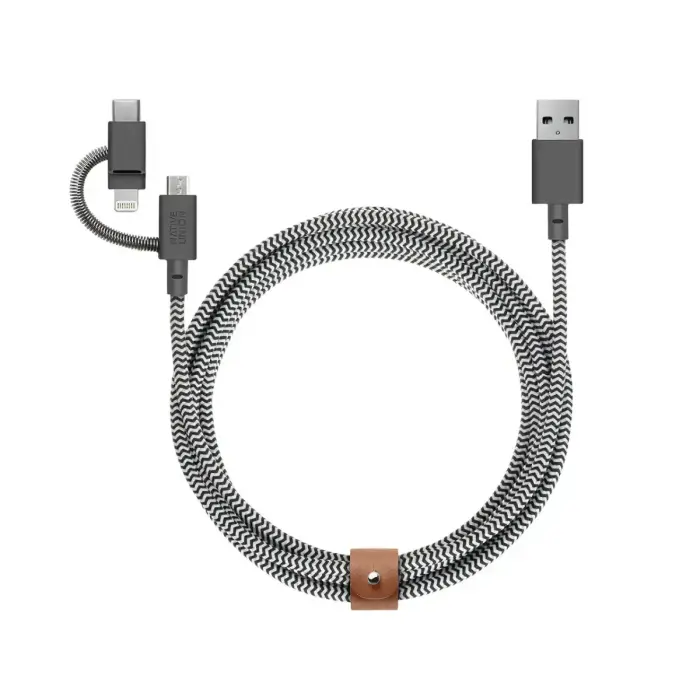 Native Union Belt Cable Universal (USB-A - USB-C, Micro USB, Lightning) 2m, zebra