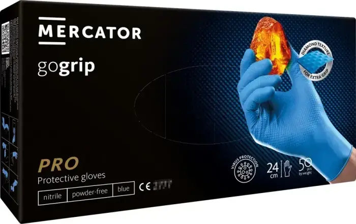 Nitrila cimdi GoGrip, zili, XXL izmērs, 50 gab.
