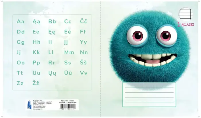 Burtnīca TECHNOINFORM, A5 formāts, 12 lapas, 80 g/m2, līniju, 1. klasei Foto 5