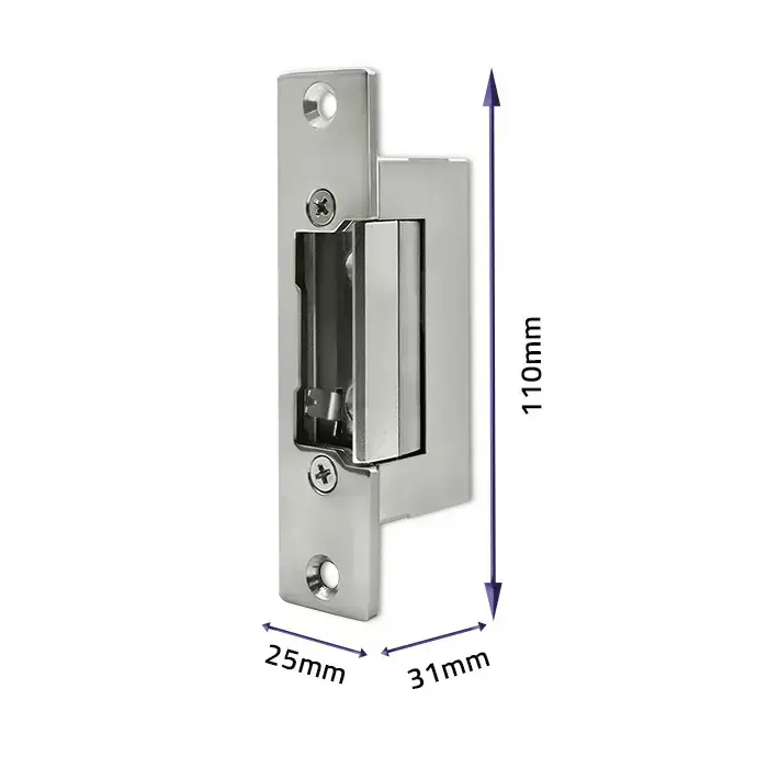 Qoltec Electric strike With lock and memory + mounting plate | 12V | Stainless steel Foto 4