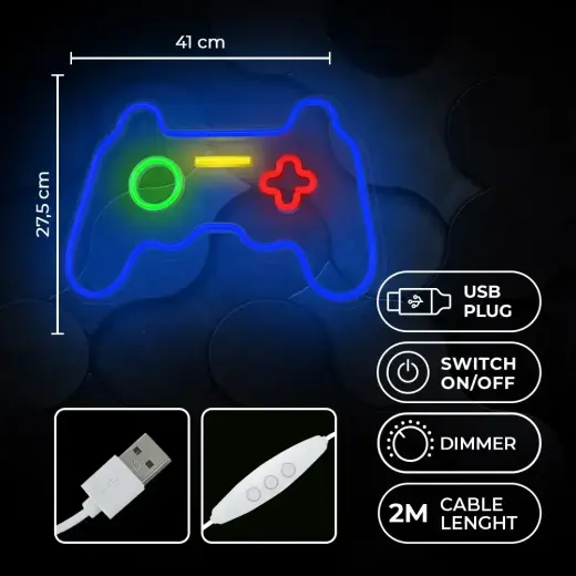 Neon PLEXI LED GAMEPAD multicolor FPNE03X Forever Light Foto 5
