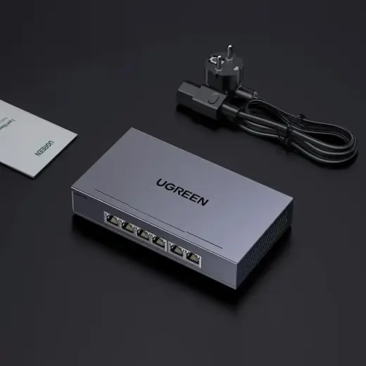 Switch Ugreen 6-Port 1Gb/s Ethernet Switch with PoE - Gray Foto 3