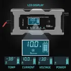 Qoltec Intelligent microprocessor charger 12V 10A | Rectifier with repair function for AGM GEL LiFePO4 battery | LCD Photo
