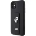Karl Lagerfeld Gripstand Saffiano Karl&Choupette Pins case for iPhone 11 | Xr - black Photo