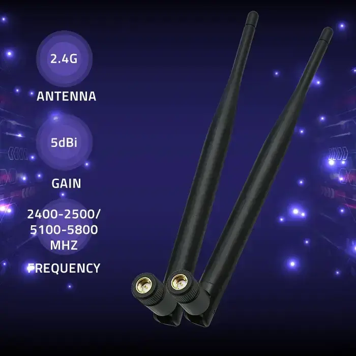 Qoltec Wi-Fi antenna 2.4/2.5 GHz | 5.1/5.8 GHz | 5dBi | omnidirectional | Indoor Photo