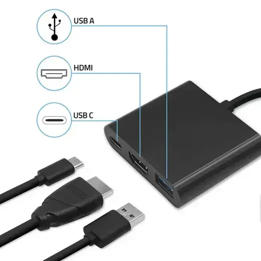 Qoltec Hub Adapter USB-C 3.1 3in1 | USB 3.0 | HDMI 4K | USB-C 3.1 PD 100W Фото num