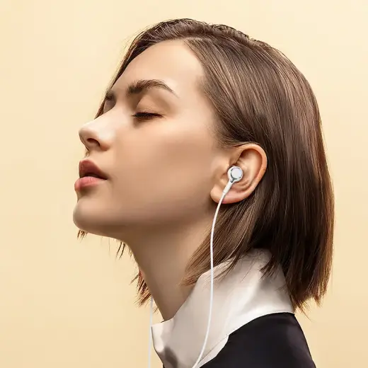 Borofone Earphones BM90 Miller with microphone white Foto 3