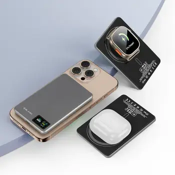 Blavec Power Bank 5000mAh BJ-03 Ultra Slim 7,8mm - Type C - 22,5W magnetic Magsafe 3 in 1 (PBBJ03-MC5G) grey (damaged packaging) Foto 5