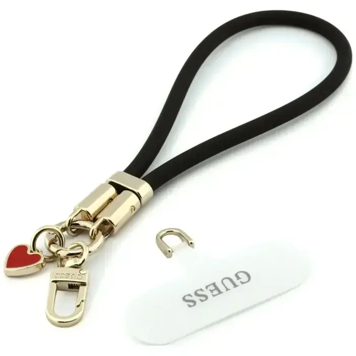 Phone strap Guess Wrist Strap      Silicone Script Charms black
