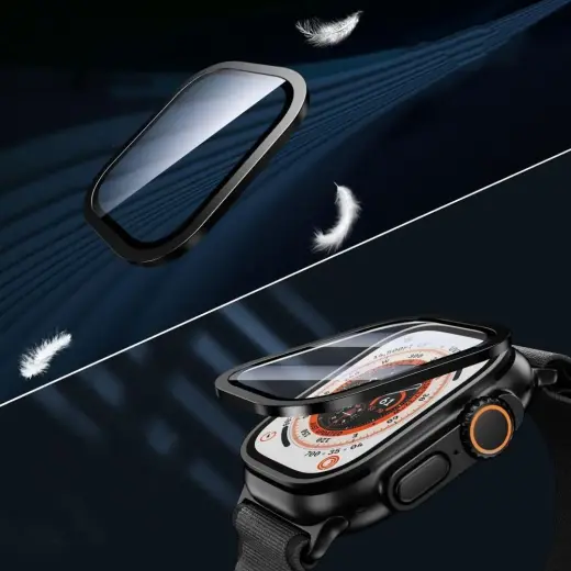 SZKŁO HARTOWANE TECH-PROTECT GLASS RING 2-PACK APPLE WATCH ULTRA 1 | 2 | 3 (49 MM) TITANIUM Foto 2