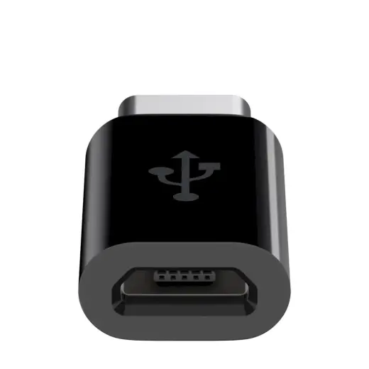 Fusion Universāls Adapteris Micro USB uz Type-C (USB-C) USB Savienojums Melns Foto 2