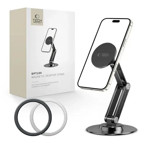 Tech-Protect DPT100 Magnetic MagSafe Desk Phone Holder - Black Фото num