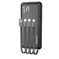 Dudao K6Pro Универсальный 10000mAh Внешний аккумулятор (powerbank) с USB кабелем, USB-C, Lightning Черный (K6Pro-черный) Фото num